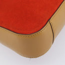 GUCCI Shoulder Bag Suede Red Gold 001 3812 Auth 208709V-12