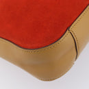 GUCCI Shoulder Bag Suede Red Gold 001 3812 Auth 208709V-14