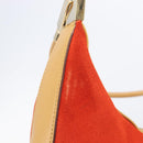 GUCCI Shoulder Bag Suede Red Gold 001 3812 Auth 208709V-16