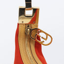 GUCCI Shoulder Bag Suede Red Gold 001 3812 Auth 208709V-18