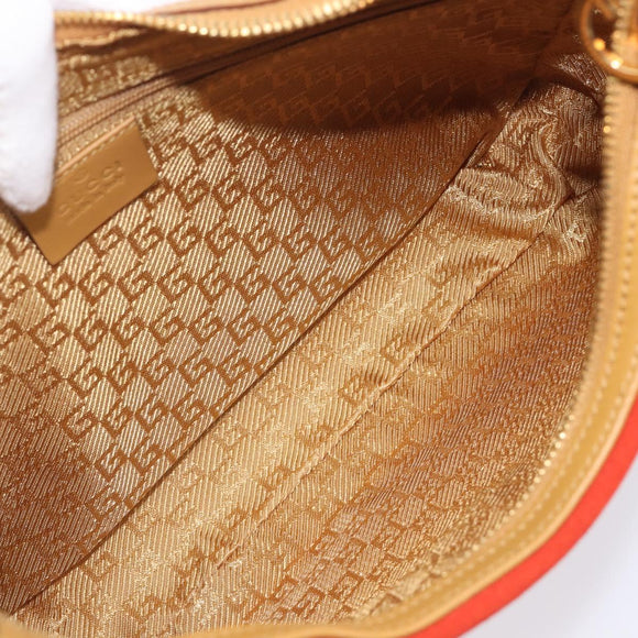 GUCCI Shoulder Bag Suede Red Gold 001 3812 Auth 208709V
