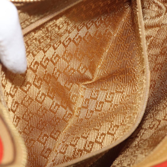 GUCCI Shoulder Bag Suede Red Gold 001 3812 Auth 208709V
