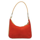 GUCCI Shoulder Bag Suede Red Gold 001 3812 Auth 208709V-3