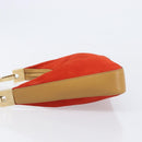 GUCCI Shoulder Bag Suede Red Gold 001 3812 Auth 208709V-5