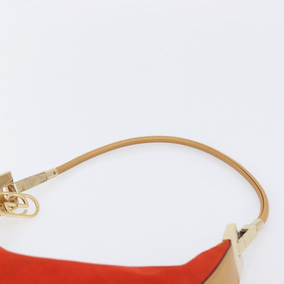 GUCCI Shoulder Bag Suede Red Gold 001 3812 Auth 208709V