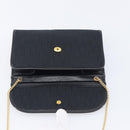 Christian Dior Trotter Canvas Chain Shoulder Bag Black Gold Auth 208710V-16