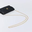 Christian Dior Trotter Canvas Chain Shoulder Bag Black Gold Auth 208710V-7