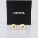 CHANEL Earring metal Gold CC Auth 208711M-12