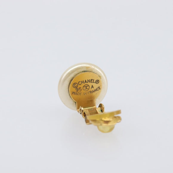 CHANEL Earring metal Gold CC Auth 208711M
