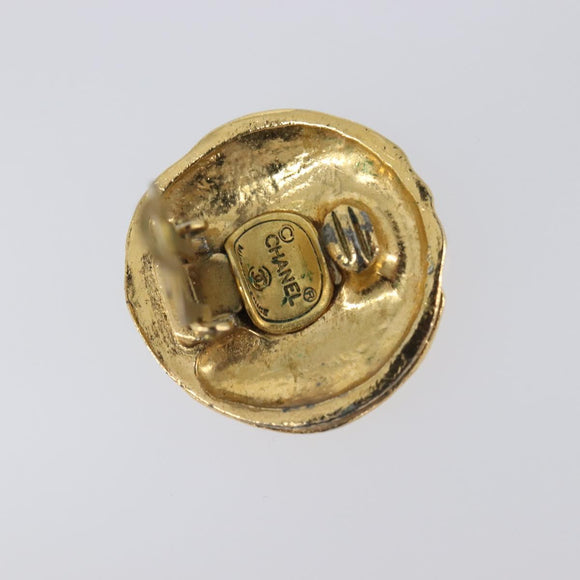 CHANEL Earring metal Gold CC Auth 208712M