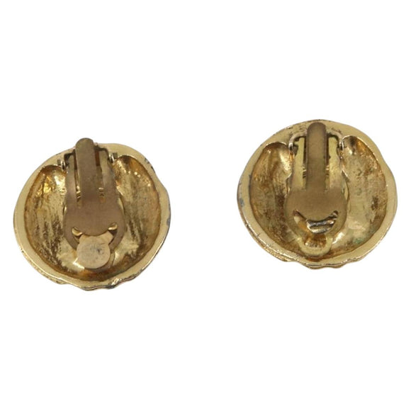 CHANEL Earring metal Gold CC Auth 208712M
