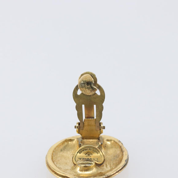CHANEL Earring metal Gold CC Auth 208712M