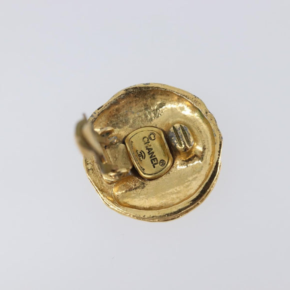 CHANEL Earring metal Gold CC Auth 208712M