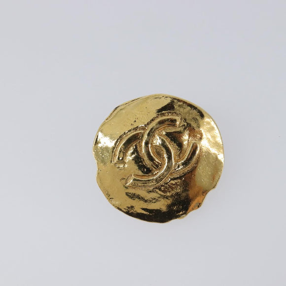 CHANEL Earring metal Gold CC Auth 208712M