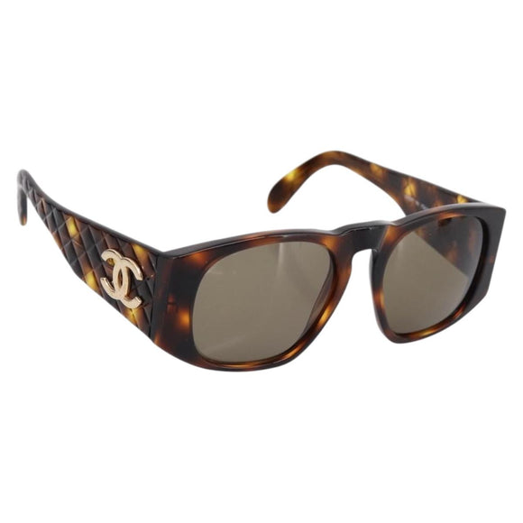 CHANEL Sunglasses plastic Brown CC Auth 208713M