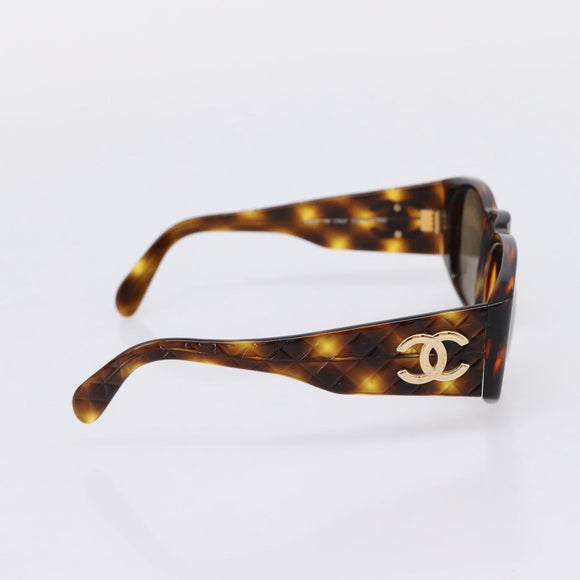 CHANEL Sunglasses plastic Brown CC Auth 208713M