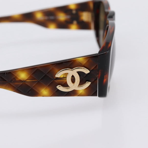 CHANEL Sunglasses plastic Brown CC Auth 208713M