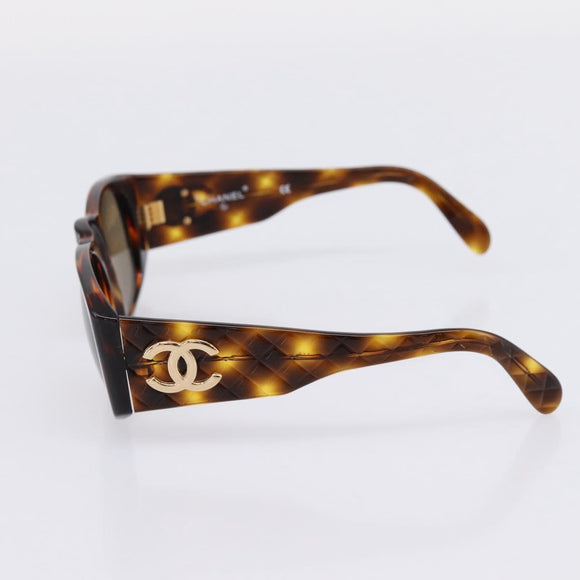 CHANEL Sunglasses plastic Brown CC Auth 208713M