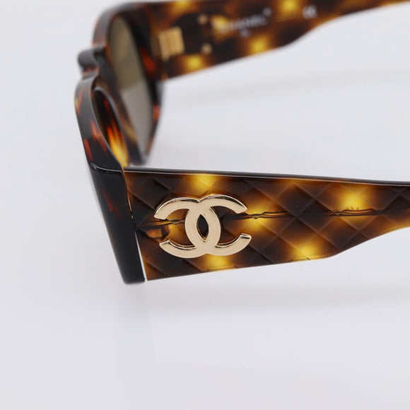 CHANEL Sunglasses plastic Brown CC Auth 208713M
