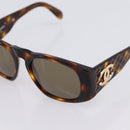 CHANEL Sunglasses plastic Brown CC Auth 208713M-9