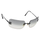 CHANEL Rimless Sunglasses plastic Black CC Auth 208714M-1