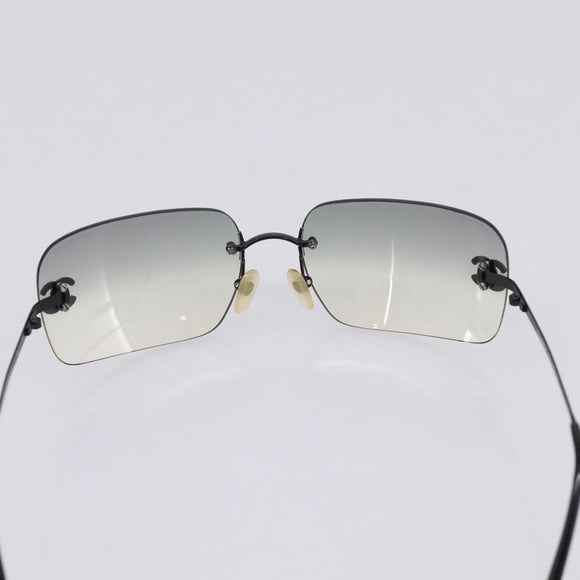 CHANEL Rimless Sunglasses plastic Black CC Auth 208714M