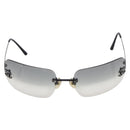 CHANEL Rimless Sunglasses plastic Black CC Auth 208714M-2