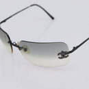 CHANEL Rimless Sunglasses plastic Black CC Auth 208714M-7