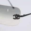CHANEL Rimless Sunglasses plastic Black CC Auth 208714M-8