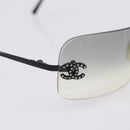 CHANEL Rimless Sunglasses plastic Black CC Auth 208714M-9