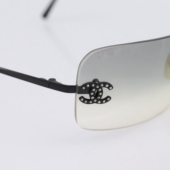 CHANEL Rimless Sunglasses plastic Black CC Auth 208714M