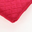 CHANEL Matelasse Chain Shoulder Pouch Cotton Red Gold CC Auth 208720V-14