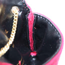 CHANEL Matelasse Chain Shoulder Pouch Cotton Red Gold CC Auth 208720V-23