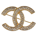 CHANEL Brooch metal Gold CC Auth 208721M-2