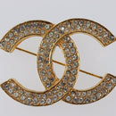 CHANEL Brooch metal Gold CC Auth 208721M-4