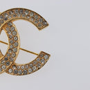 CHANEL Brooch metal Gold CC Auth 208721M-5
