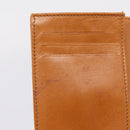 CHANEL Card Case Leather Brown Gold Tone CC Auth 208722M-15