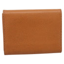 CHANEL Card Case Leather Brown Gold Tone CC Auth 208722M-3