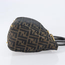 FENDI Zucca Canvas Hand Bag Black Brown Auth 208726V-4