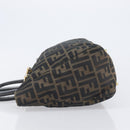 FENDI Zucca Canvas Hand Bag Black Brown Auth 208726V-5