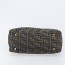 FENDI Zucca Canvas Hand Bag Black Brown Auth 208726V-9