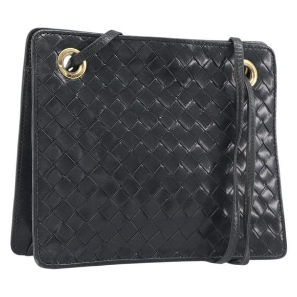 Bottega Veneta INTRECCIATO Shoulder Bag Leather Green Gold Auth 208728