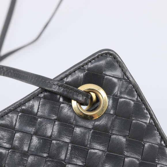 Bottega Veneta INTRECCIATO Shoulder Bag Leather Green Gold Auth 208728