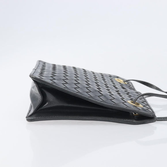 Bottega Veneta INTRECCIATO Shoulder Bag Leather Green Gold Auth 208728