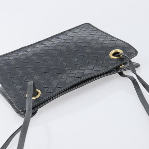 Bottega Veneta INTRECCIATO Shoulder Bag Leather Green Gold Auth 208728