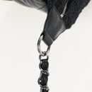 CHANEL Matelasse Portello Hand Bag Lamb Skin 2way Black Silver CC Auth 208729V-11