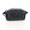 CHANEL Matelasse Portello Hand Bag Lamb Skin 2way Black Silver CC Auth 208729V-12