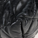 CHANEL Matelasse Portello Hand Bag Lamb Skin 2way Black Silver CC Auth 208729V-13