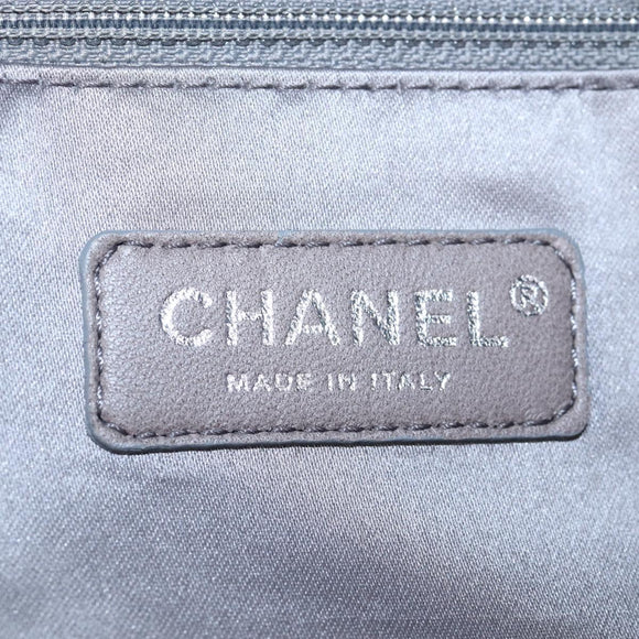 CHANEL Matelasse Portello Hand Bag Lamb Skin 2way Black Silver CC Auth 208729V