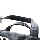 CHANEL Matelasse Portello Hand Bag Lamb Skin 2way Black Silver CC Auth 208729V-8